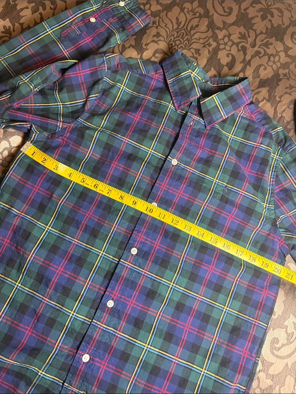 Ralph Lauren Long Sleeve Tartan Plaid Button Down Dress Shirt Boys XL 18-20